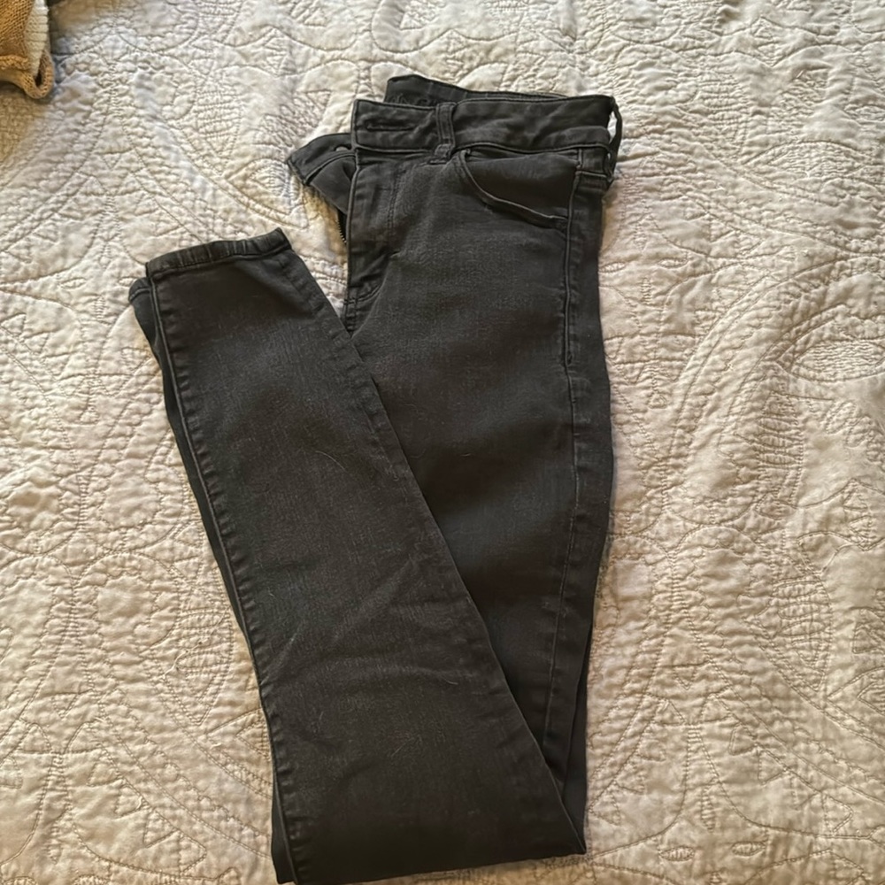 Black washed denim jeans